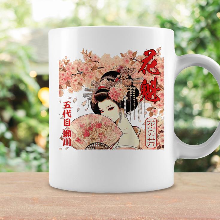 江戸 吉原 遊郭 花魁 太夫 花の井 瀬川 浮世絵 バックプリント コーヒーマグ ギフトのアイデア