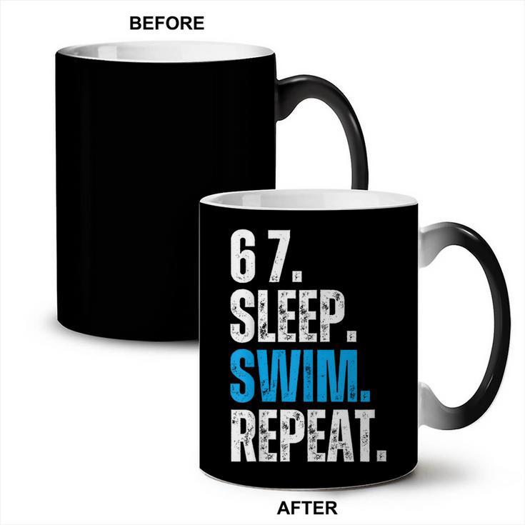 67 Sleep Swim Repeat Swimming Swimmer 67 Meme Coffee Color Changing Mug