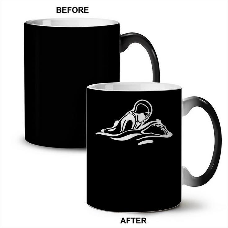 Breaststroke Swimming Stylized Design For Swimmers Coffee Color Changing Mug