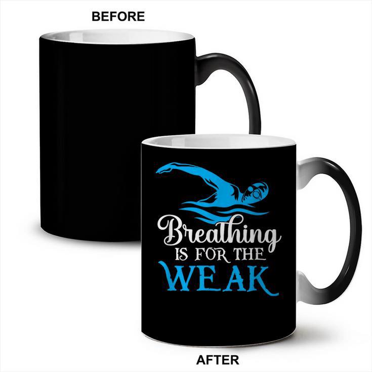 Breathing Is For The Weak Swimming Swimmer Coffee Color Changing Mug