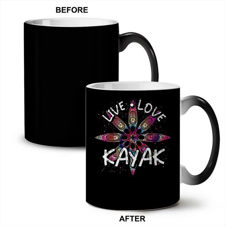 Canoe Boat Paddling Sport Kayaker Live Love Kayak Kayaking Coffee Color Changing Mug
