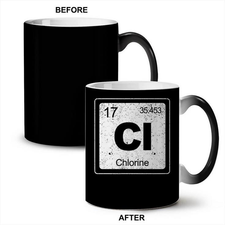 Chlorine Periodic Table Symbol Chemistry Swimming Dive Coffee Color Changing Mug