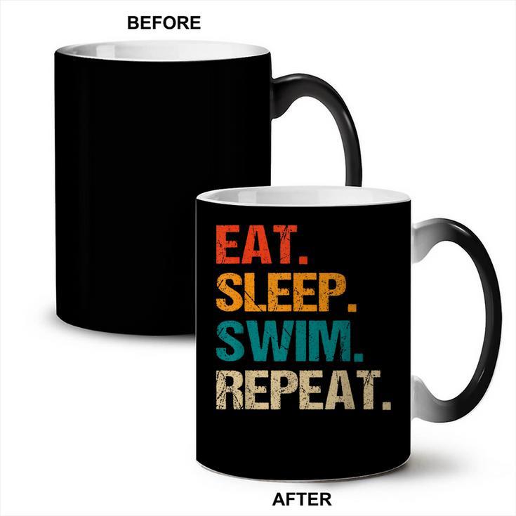 Eat Sleep Swim Repeat Pool Swimmer Water Polo Swimming Coffee Color Changing Mug