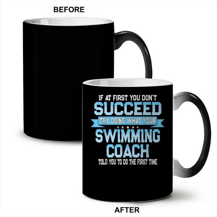 Fun Swimming Coach Meme Swimmer Saying Coffee Color Changing Mug