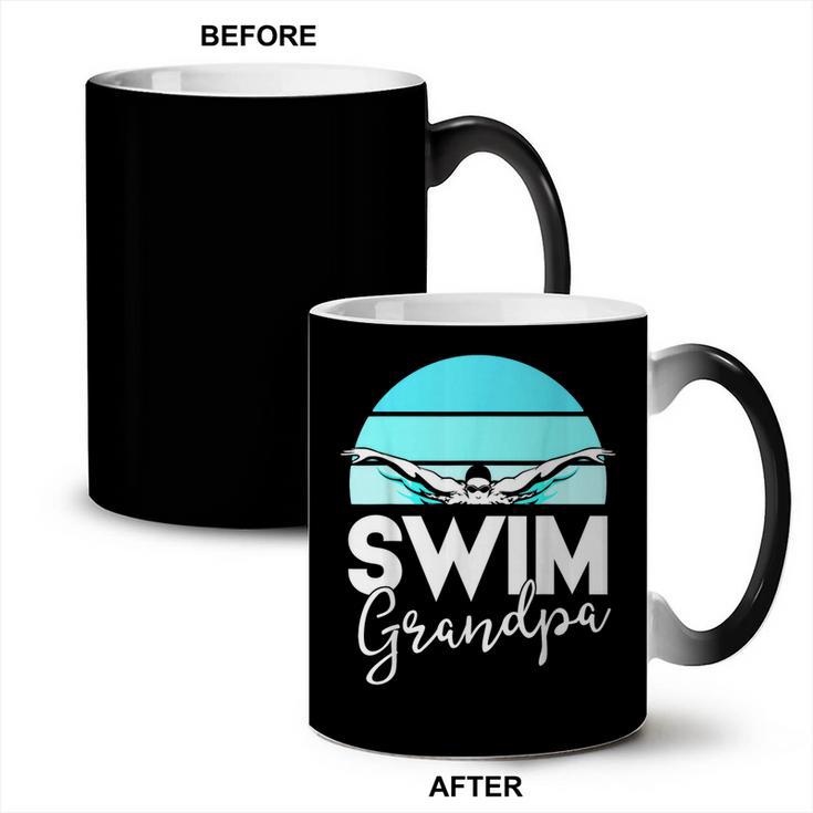 Grandpa Papa Swimming Meet Swimmer Swim Team Shirt Coffee Color Changing Mug