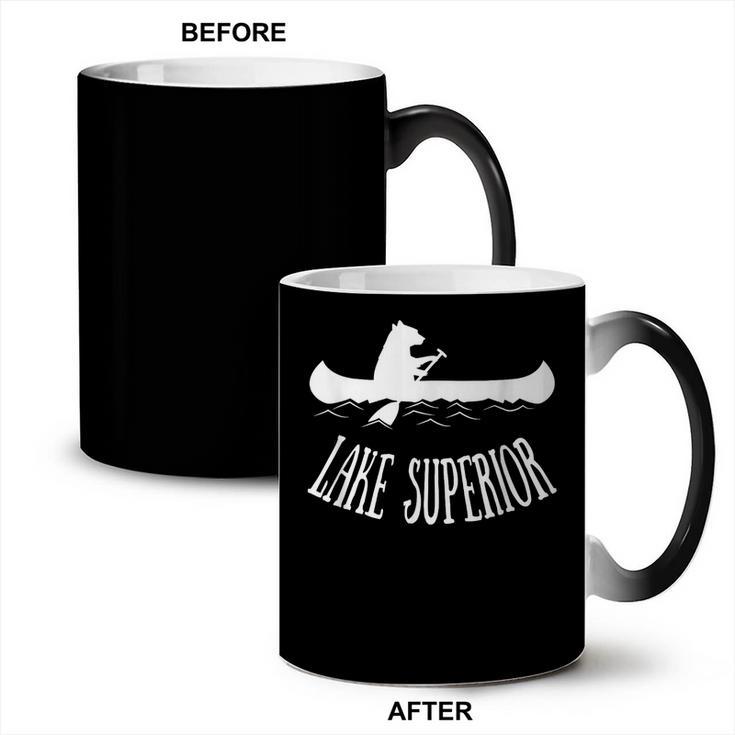 Lake Superior  Bear Canoe Upper Peninsula For Yooper Coffee Color Changing Mug