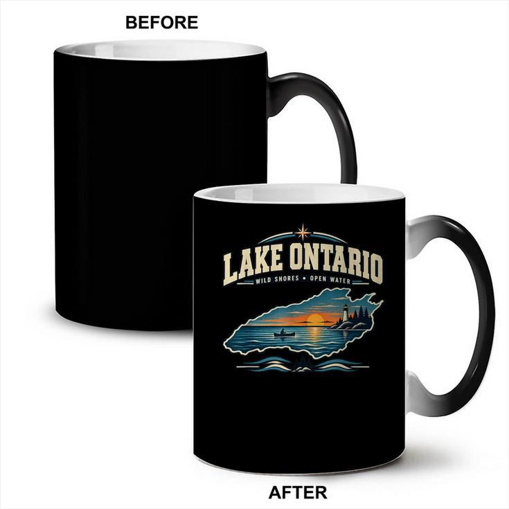 Lakes Lake Ontario Fishing Canoe Lighthouse Outdoor Coffee Color Changing Mug
