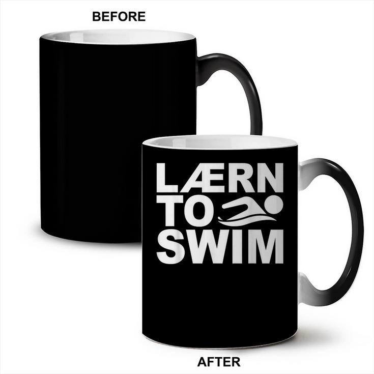 Learn To Swim Swimming Graphic Coffee Color Changing Mug