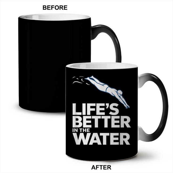 Life Is The Better In The Water Swimming Swimmers Coffee Color Changing Mug
