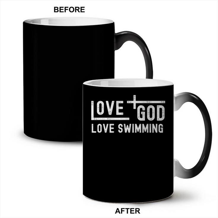 Love God Love Swimming Swim With Jesus For Christian Athlete Coffee Color Changing Mug