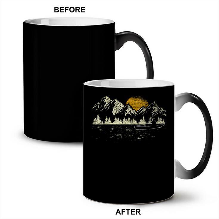 Mountain Kayaking Nature Water Sports Kayaker Canoeing Kayak Coffee Color Changing Mug