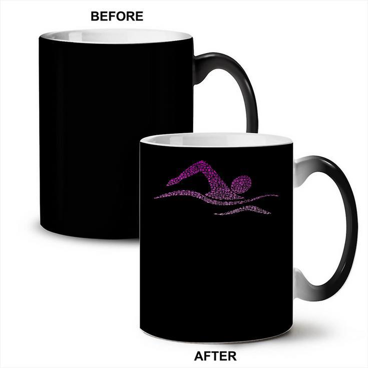 Silhouette Icon Swimmer Stuff Girls Swimming Coffee Color Changing Mug