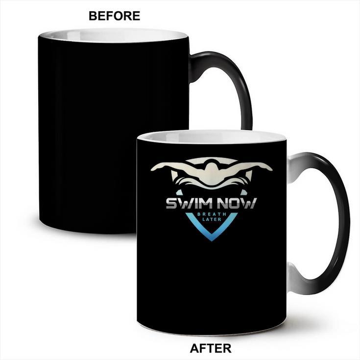 Swim Now Breath Later Swimmer Swimming Indoor Pool Athlete Coffee Color Changing Mug