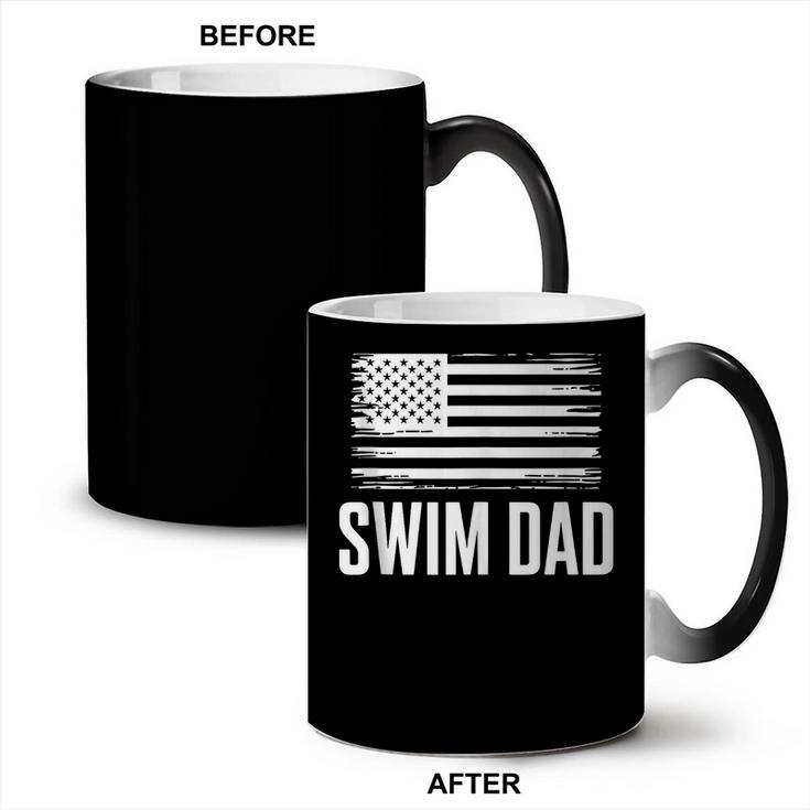 Swim Dad Art For Dad Father Men Swim Team Dad Swimming Coach Coffee Color Changing Mug