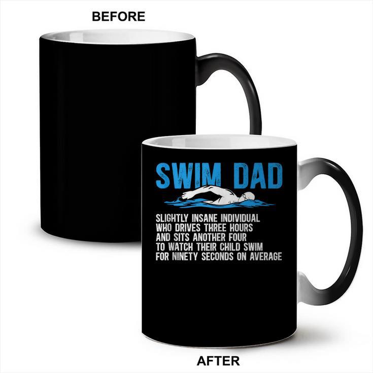 Swim Dad Definition Swimming Dad Of A Swimmer Father Coffee Color Changing Mug