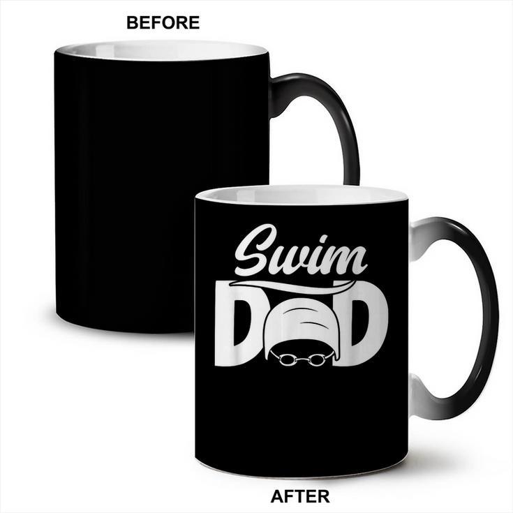 Swim Dad Proud Swimming Dad Of A Swimmer Dad Swim Father Coffee Color Changing Mug