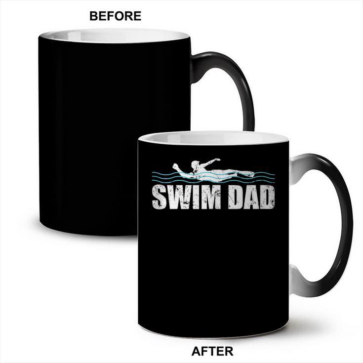 Swim Dad Support Swimming Father Sport Coffee Color Changing Mug