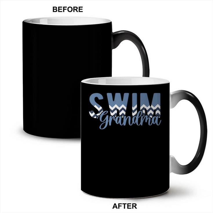 Swim Grandma For Mother's Day Polyester 100 Small Short Sleeve Pull On 1 Count Women Grandmothers Swimming Enthusiasts For Grandmothers Coffee Color Changing Mug
