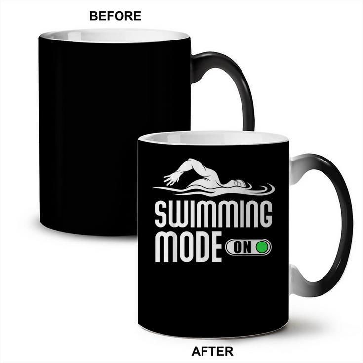 Swim Slogan Funny Swimming Mode On Swim Coffee Color Changing Mug