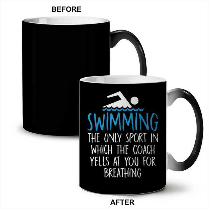 Swimming Coach Yells Breathing Swimmer Swim Team Coffee Color Changing Mug