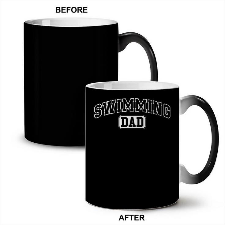 Swimming Dad Athletic Lettering Fathers Day Coach Coffee Color Changing Mug