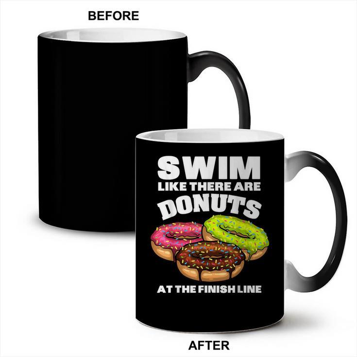 Swimming Donut Men Women Swimmer Sports Athlete Coffee Color Changing Mug