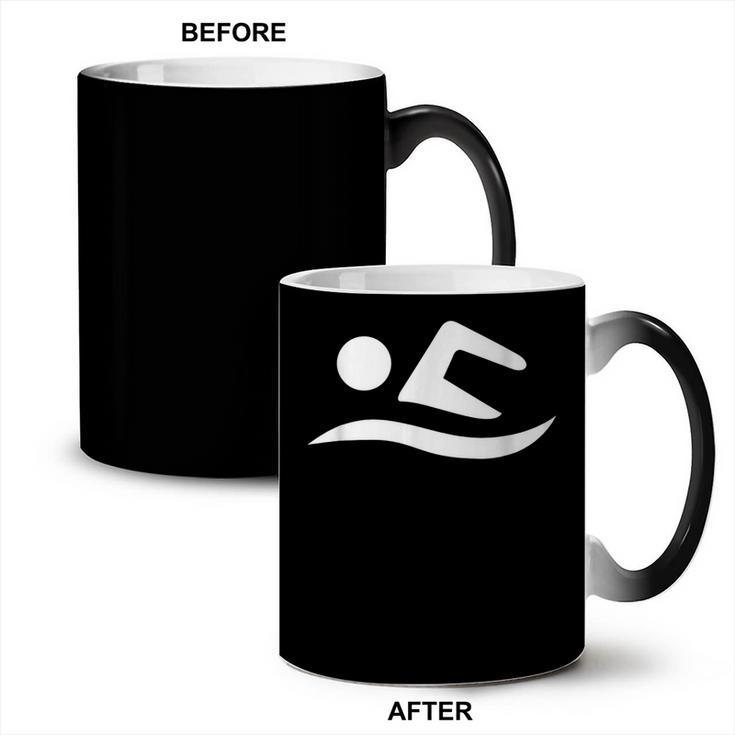 Swimming Silhouette Logo Coffee Color Changing Mug