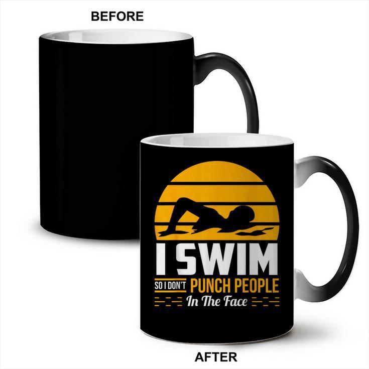 Swimming Swimmer Swim Team So I Don't Punch Coffee Color Changing Mug