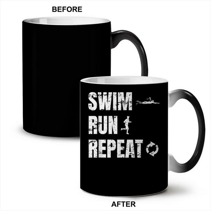 Swimrun Endurance Sports Swimming Running Swim Run Coffee Color Changing Mug