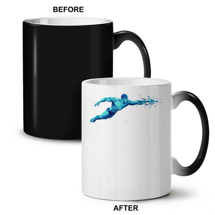 Blue Water Swimming In Freestyle Stroke Coffee Color Changing Mug, trending gift