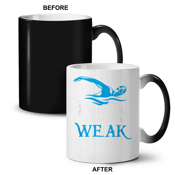 Breathing Is For The Weak Swimming Swimmer Coffee Color Changing Mug, trending gift Breathing Is For The Weak Swimming Swimmer Coffee Color Changing Mug, trending gift