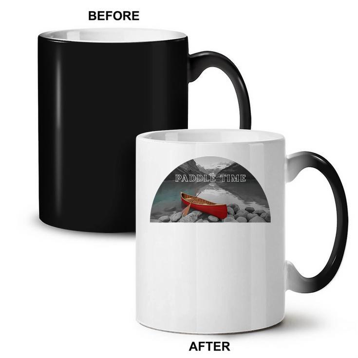 Canoe Lover Time To Paddle Raglan Baseball Tee Coffee Color Changing Mug