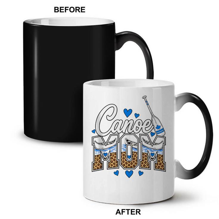 Canoe Mom Leopard Print Paddle River Lake Sport Mother Coffee Color Changing Mug, trending gift