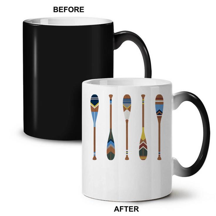 Colorful Painted Oars Paddle Nautical Canoe T Shirt Coffee Color Changing Mug