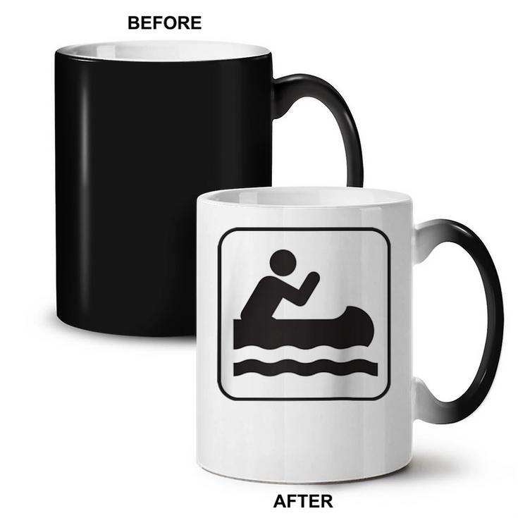 Cool Outdoor Water Sport Canoe Raglan Baseball Tee Coffee Color Changing Mug