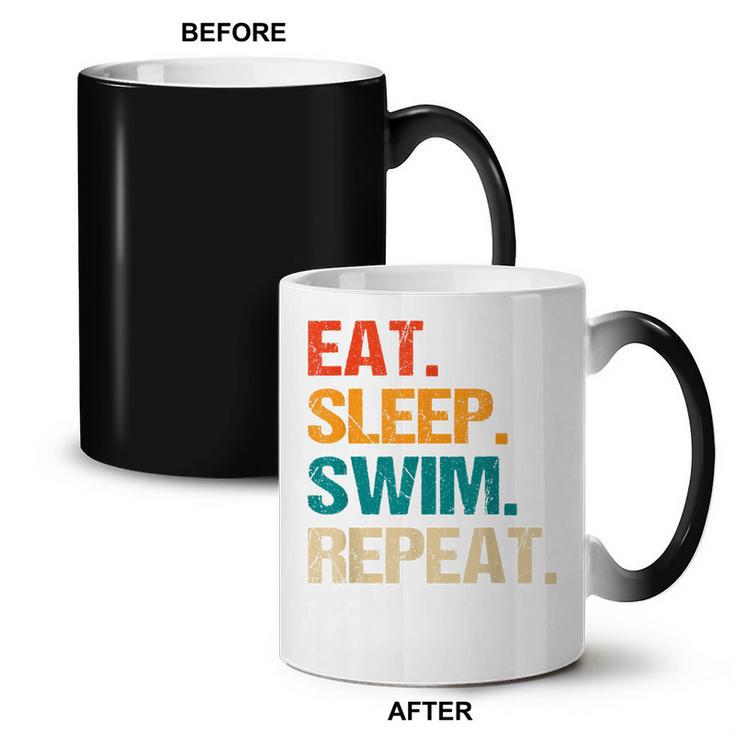 Eat Sleep Swim Repeat Pool Swimmer Water Polo Swimming Coffee Color Changing Mug, trending gift Eat Sleep Swim Repeat Pool Swimmer Water Polo Swimming Coffee Color Changing Mug, trending gift