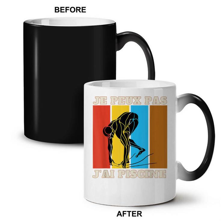 Je Peux Pas J'Ai Piscine Swimming Humour Retro Swimming Pool Coffee Color Changing Mug, trending gift Je Peux Pas J'Ai Piscine Swimming Humour Retro Swimming Pool Coffee Color Changing Mug, trending gift