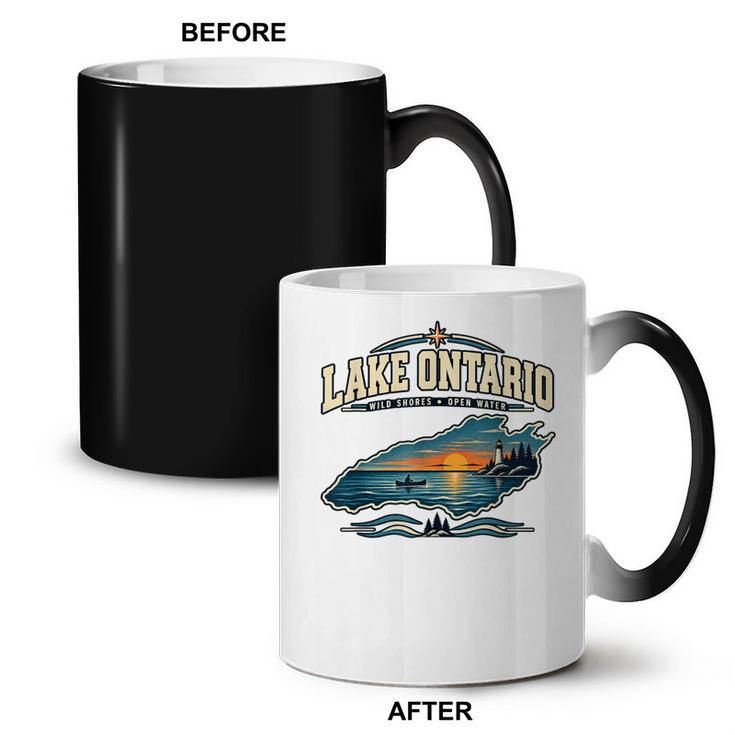 Lakes Lake Ontario Fishing Canoe Lighthouse Outdoor Coffee Color Changing Mug, trending gift Lakes Lake Ontario Fishing Canoe Lighthouse Outdoor Coffee Color Changing Mug, trending gift