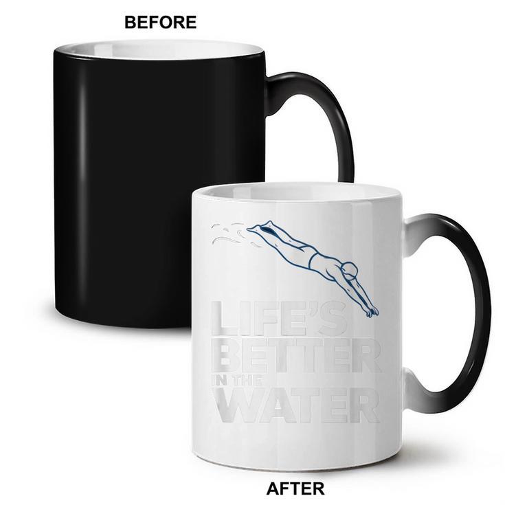 Life Is The Better In The Water Swimming Swimmers Coffee Color Changing Mug, trending gift Life Is The Better In The Water Swimming Swimmers Coffee Color Changing Mug, trending gift