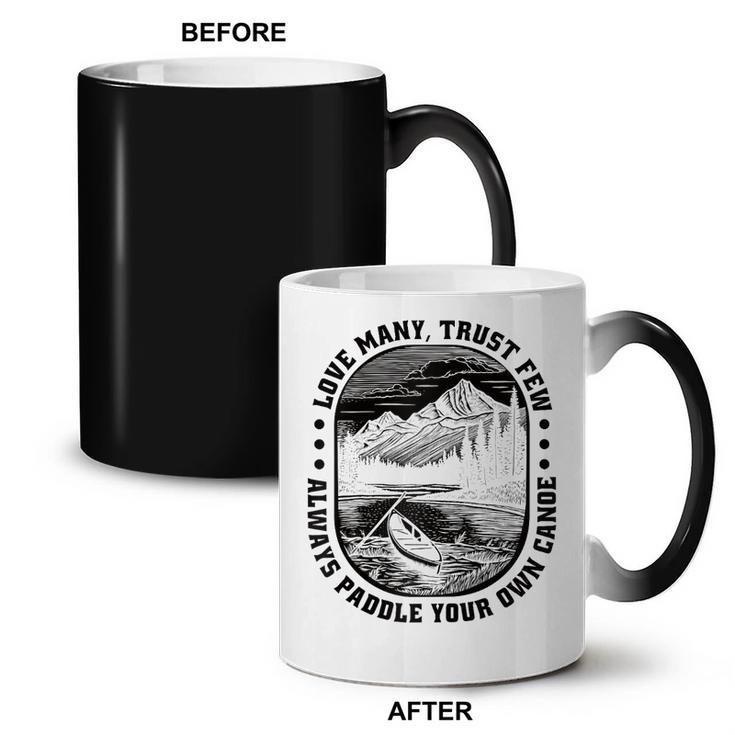 Love Many Trust Few Always Paddle Your Own Canoe Raglan Baseball Tee Coffee Color Changing Mug