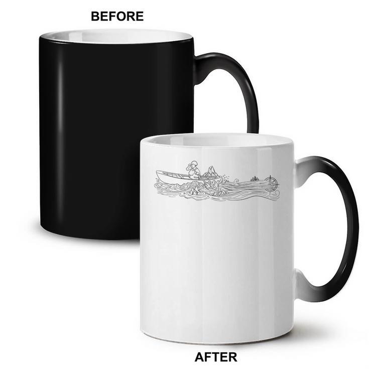 Minimalist Canoeing Water River Canoe Coffee Color Changing Mug