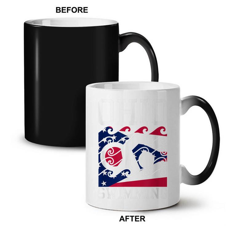 Ohio Flag Swimming Team Swim Swimmer US State Coffee Color Changing Mug, trending gift Ohio Flag Swimming Team Swim Swimmer US State Coffee Color Changing Mug, trending gift