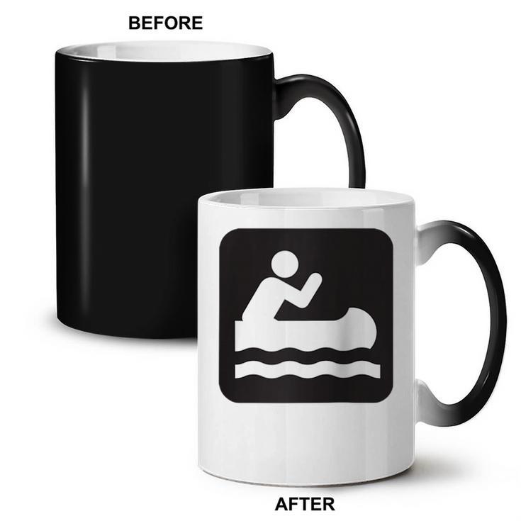 Outdoors Water Sports Canoe Canoeist Raglan Baseball Tee Coffee Color Changing Mug
