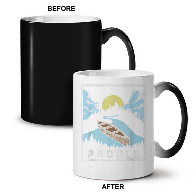 Paddle Retro Style Canoe & Outdoors Simple Canoeing Graphic Coffee Color Changing Mug