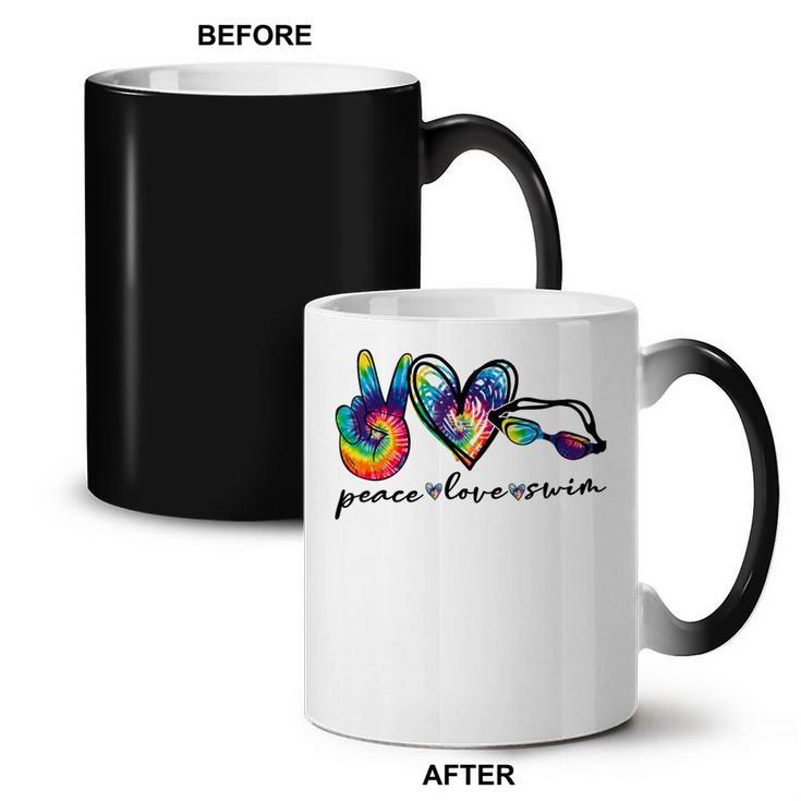 Peace Love Swim Tie Dye Swimmer Swimming Summer Trip Coffee Color Changing Mug, trending gift Peace Love Swim Tie Dye Swimmer Swimming Summer Trip Coffee Color Changing Mug, trending gift
