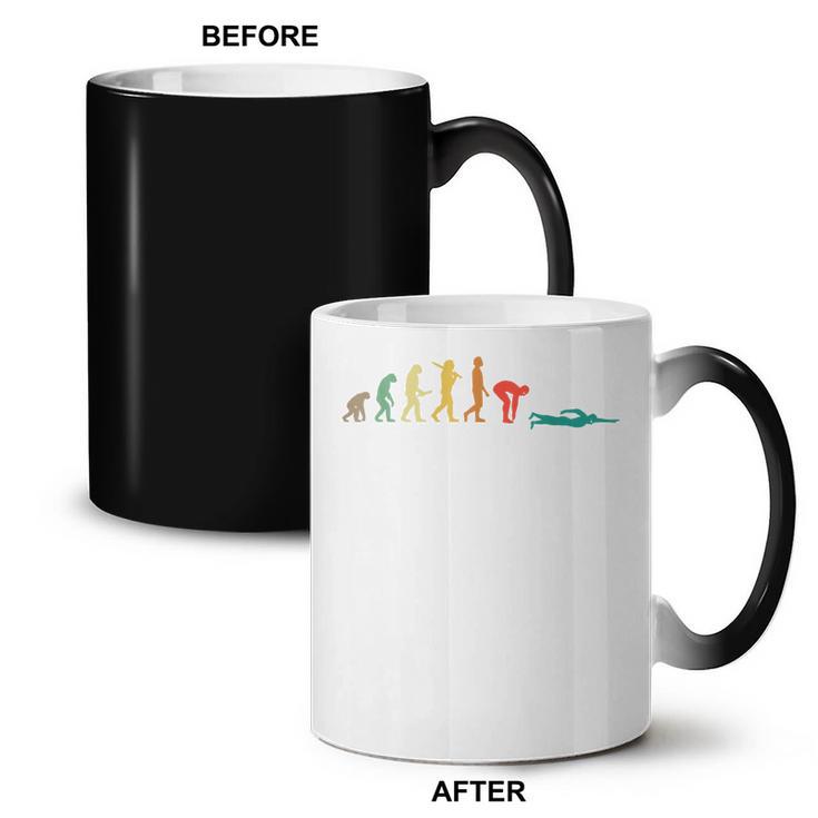 Retro Swimming Evolution For Swimmers Small Coffee Color Changing Mug, trending gift Retro Swimming Evolution For Swimmers Small Coffee Color Changing Mug, trending gift