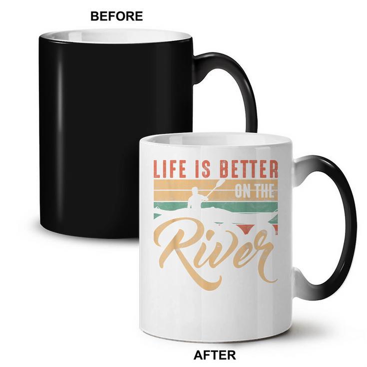 Rowing Canoe Kajak Life Is Better On The River Coffee Color Changing Mug, trending gift Rowing Canoe Kajak Life Is Better On The River Coffee Color Changing Mug, trending gift