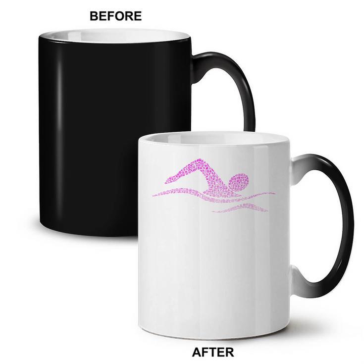 Silhouette Icon Swimmer Stuff Girls Swimming Coffee Color Changing Mug, trending gift