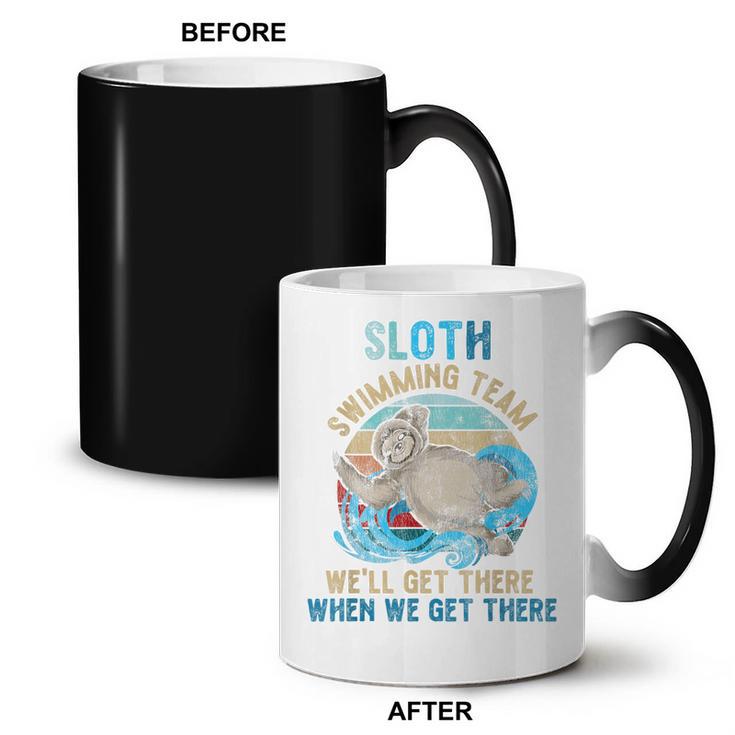 Swimmer Swim Sloth Swimming Team Retro Coffee Color Changing Mug, trending gift Swimmer Swim Sloth Swimming Team Retro Coffee Color Changing Mug, trending gift
