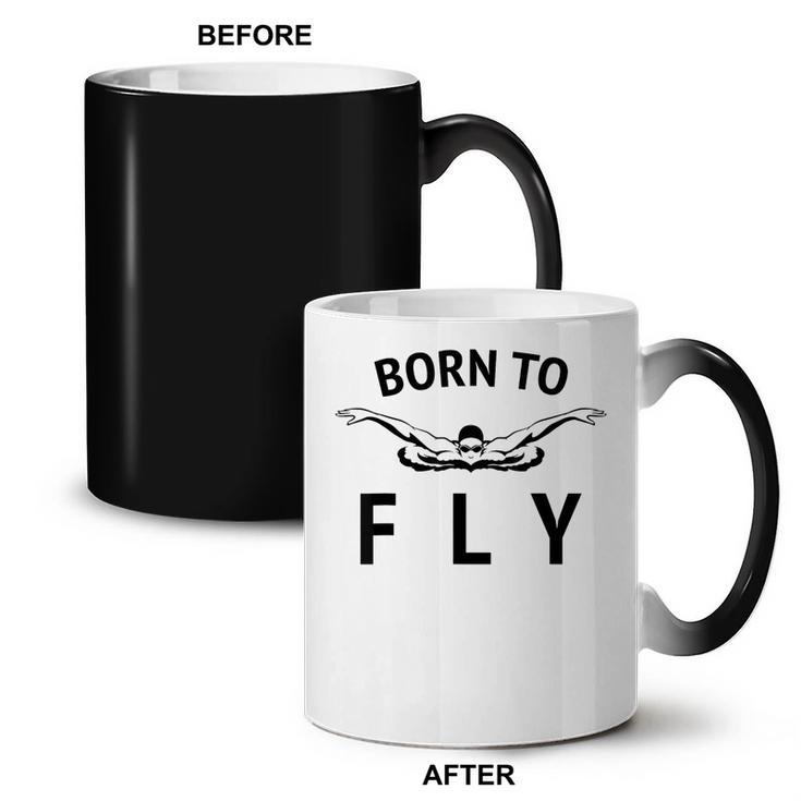 Swimmer Swim Team Born To Fly Butterfly Stroke Swimming Coffee Color Changing Mug, trending gift Swimmer Swim Team Born To Fly Butterfly Stroke Swimming Coffee Color Changing Mug, trending gift